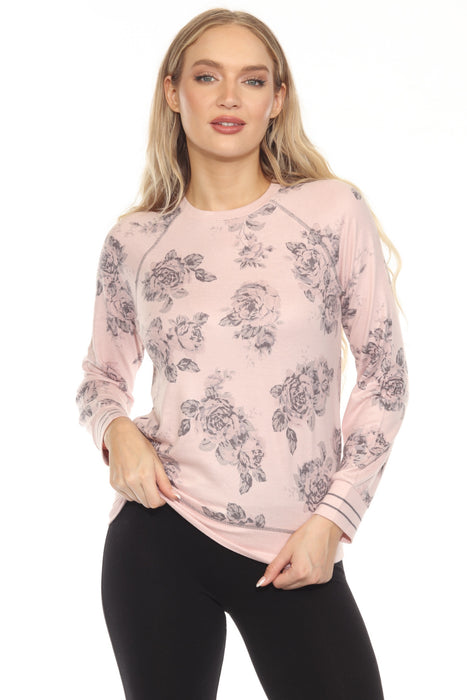 PJ Salvage Pink Clay La Vie En Rose Long Sleeve Lounge Top RELVLS