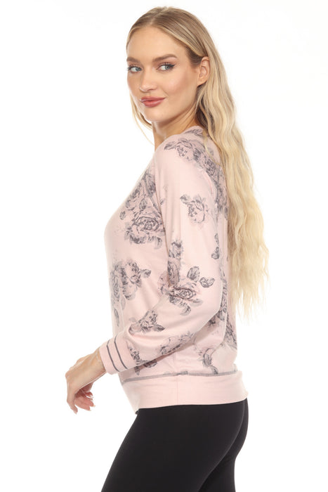 PJ Salvage Pink Clay La Vie En Rose Long Sleeve Lounge Top RELVLS