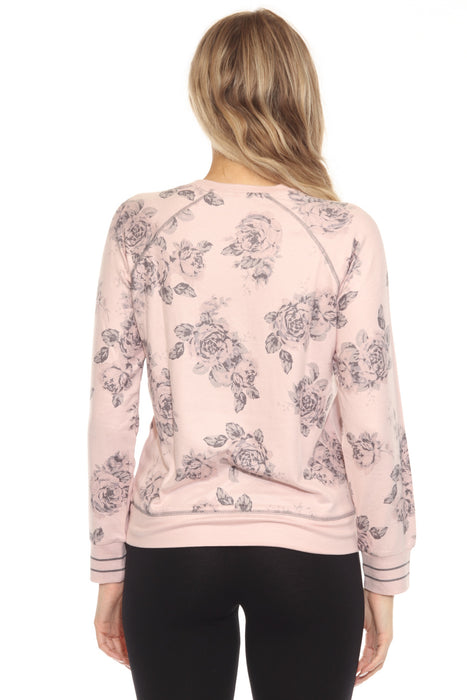 PJ Salvage Pink Clay La Vie En Rose Long Sleeve Lounge Top RELVLS