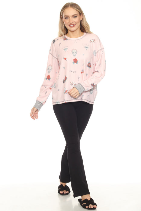 PJ Salvage Pink Mist Livin On The Edge Lounge Top RKLELS1