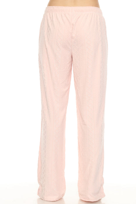 PJ Salvage Pink Tint Very Terry Cable Crew Pajama Set RNVTLS1/RNVTP