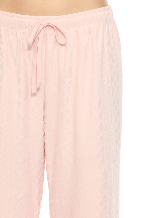 PJ Salvage Pink Tint Very Terry Cable Crew Pajama Set RNVTLS1/RNVTP