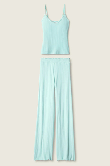 PJ Salvage Pointelle Essentials Solid Mint Pants PJ Set RUPEST2