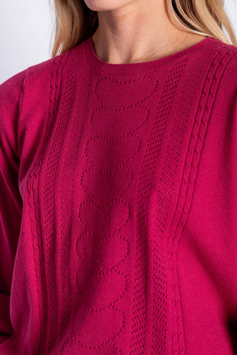 PJ Salvage Pretty In Pointelle Long Sleeve Lounge Sweater Top RBPILS