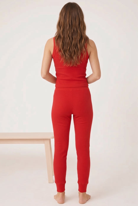 PJ Salvage Red Textured Essential Pajama Set RITETK/RITEST3