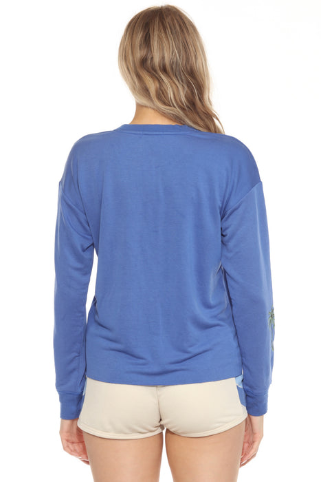 PJ Salvage Royal Blue Lazy Daisy Long Sleeve Lounge Top RHLZLS