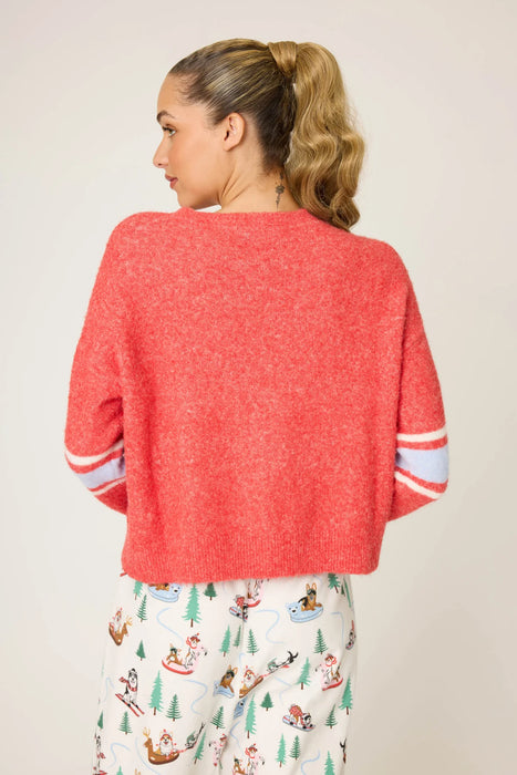 PJ Salvage Scarlet Sleigh Snuggle Sweater RUFLLS