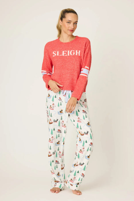 PJ Salvage Scarlet Sleigh Snuggle Sweater RUFLLS