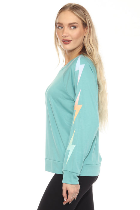 PJ Salvage Sea Green Gradient Vibes Long Sleeve Lounge Top RKGGLS1