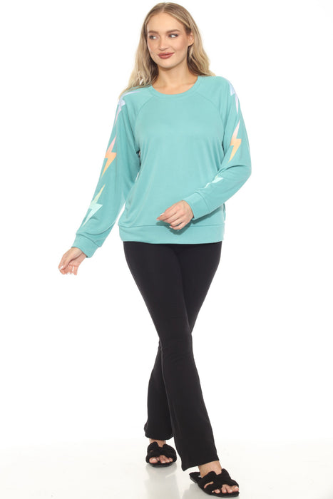 PJ Salvage Sea Green Gradient Vibes Long Sleeve Lounge Top RKGGLS1