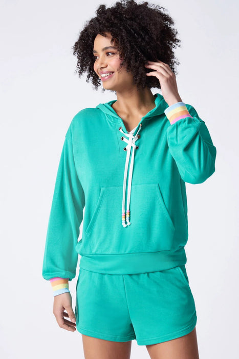 PJ Salvage Sea Green Live In Color Hoodie Short Set RPLCHD/RPLCS2