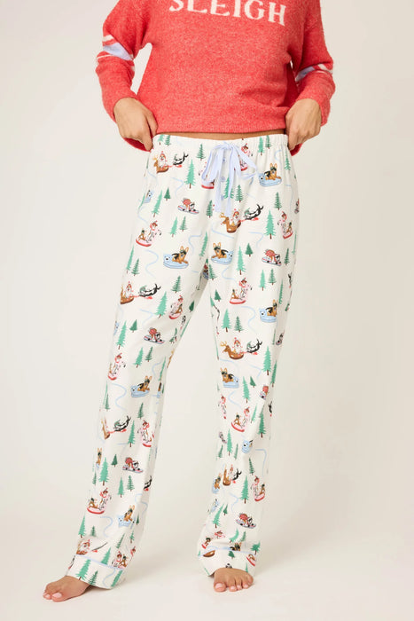 PJ Salvage Sleigh All Day Winter Print Flannel Pant RUFLP