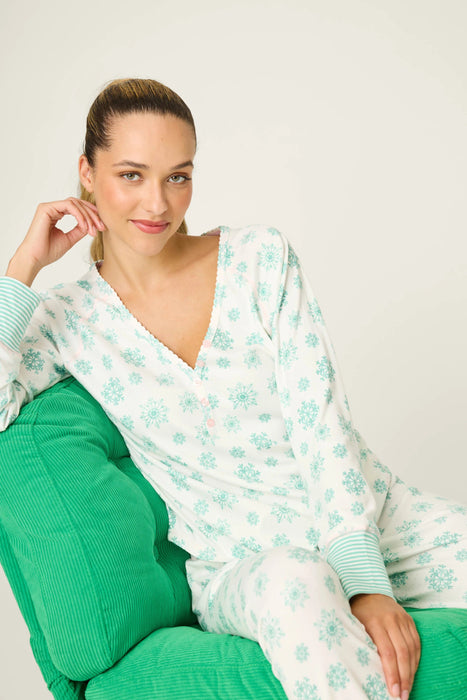 PJ Salvage Snowflake Wishes Pointelle Pajama Set RVSNLS/RVSNP