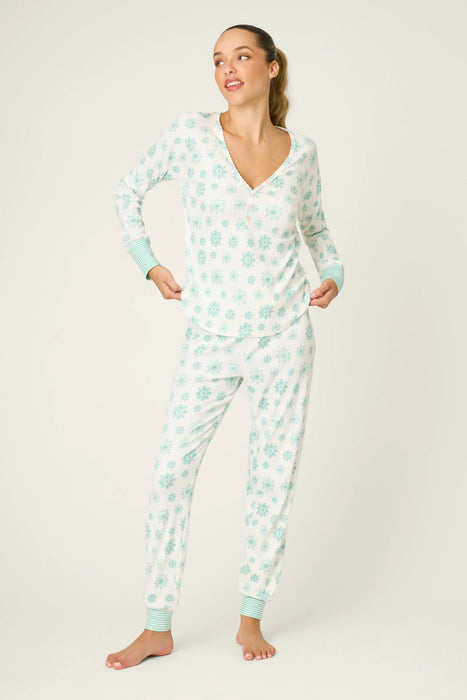 PJ Salvage Snowflake Wishes Pointelle Pajama Set RVSNLS/RVSNP