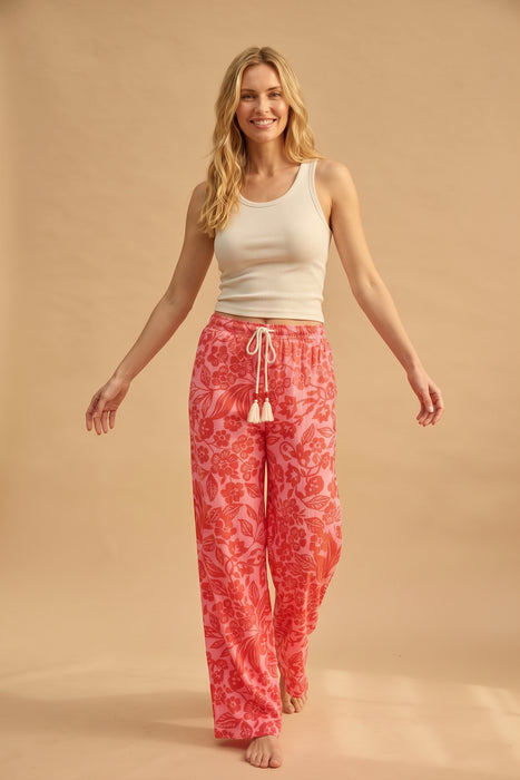 PJ Salvage Sorbet Bali Bay Floral Open Leg Pajama Lounge Pant RUBAP