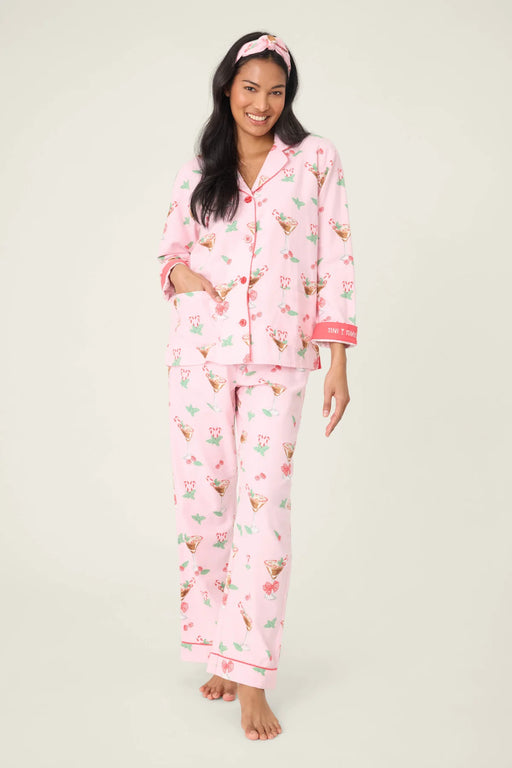 PJ Salvage Tini Time Drink Print 3-Piece Flannel PJ Set RUFLPJ