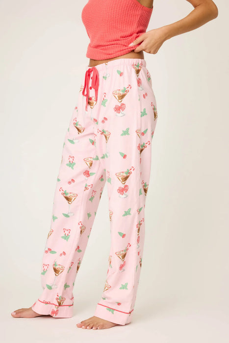 PJ Salvage Tini Time Drink Print Flannel Pants RUFLP