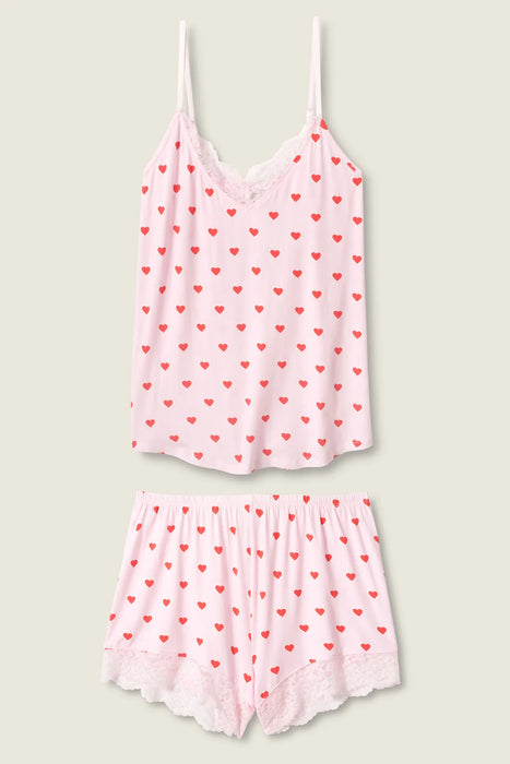 PJ Salvage Wildest Dreams Heart Print Shorts Set RWWDST