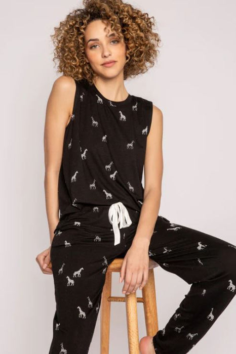 PJ Salvage Black Giraffe Manor Lounge Set RKGMPJ1