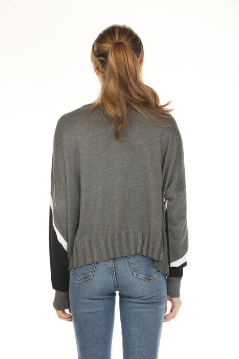 Planet by Lauren G Pima Cotton Mini Triangle Crew Neck Sweater Top 233K