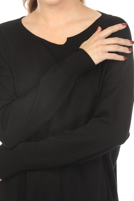 Planet by Lauren G Cut-Out Boat Neck Sweater Top 228K