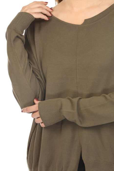 Planet by Lauren G Cut-Out Boat Neck Sweater Top 228K