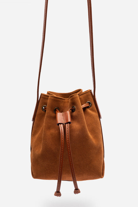 Johnny Was Italian Suede Crossbody Bucketbag R05826B-2