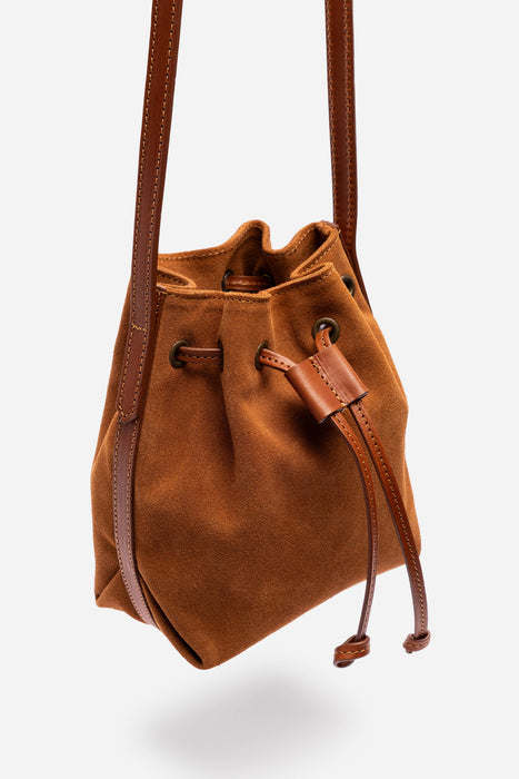 Johnny Was Italian Suede Crossbody Bucketbag R05826B-2