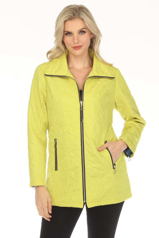 UBU Clothing Co. Style 3222 Apple Green Quilted Zip-Up Long Sleeve Coat