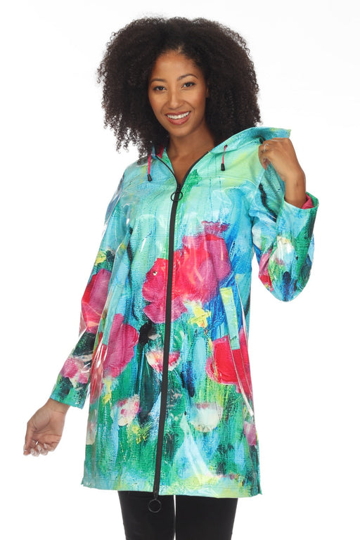 UBU Clothing Co. Style 23024APU Bella Vita Zip Front Hooded Rain Slicker Coat