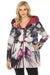 UBU Clothing Co. Style 3220SP Raspberry/Black Orchid Print Hooded Reversible Zip Front Coat