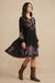 Johnny Was Black Tassel Front Embroidered Midi Dress W36925-8