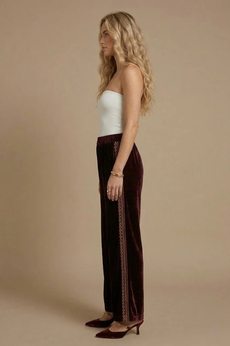 Johnny Was Blackberry Wide Leg Velvet Pants J64325-8
