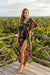 Johnny Was Miller Black V-Neck Kaftan Coverup CSW2125-U