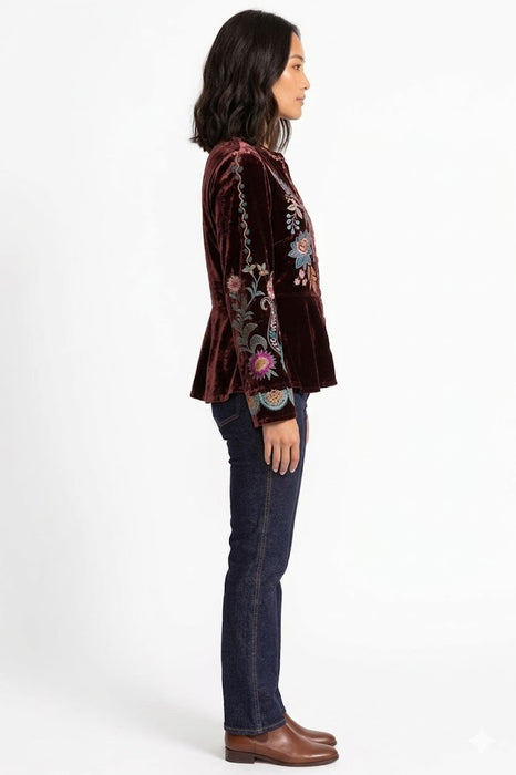 Johnny Was JWLA Velvet Peplum Jacket J43825-8