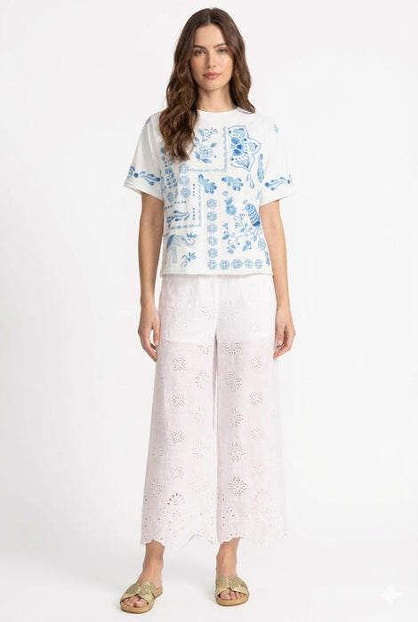 Johnny Was Jade White Dolores Wide Leg Pant L60125-5