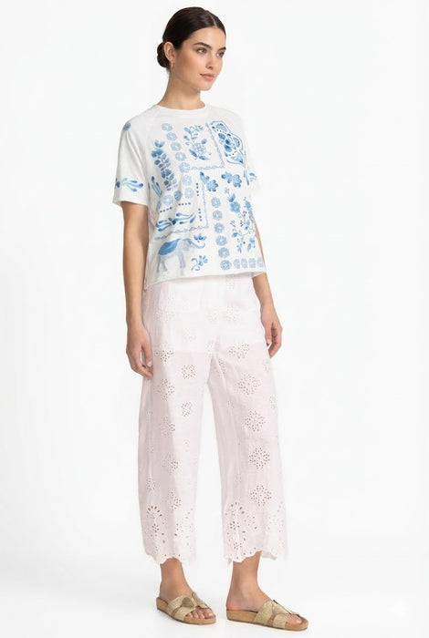 Johnny Was Jade White Dolores Wide Leg Pant L60125-5