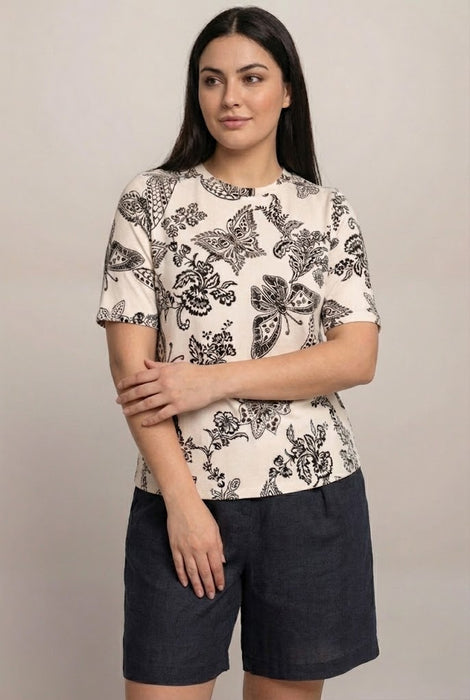 Johnny Was The Janie Favorite Fitted Elbow Sleeve Plus Size Tee T15225-4X