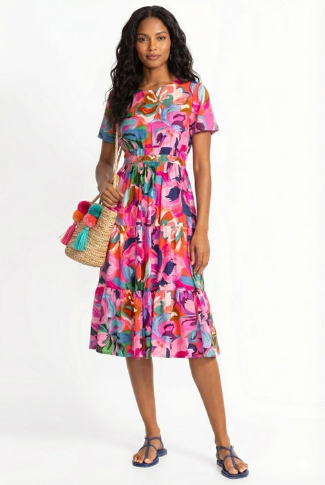 Johnny Was Ambre Smocked Tier Dress Slip W34325-4