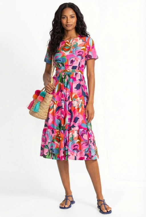 Johnny Was Ambre Smocked Tier Dress Slip W34325-4