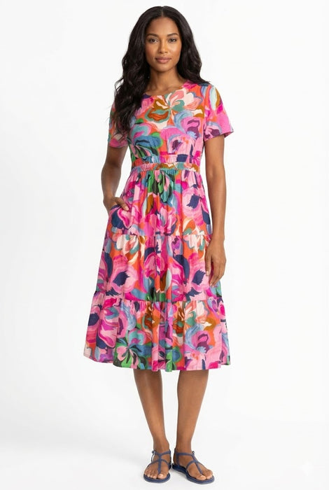 Johnny Was Ambre Smocked Tier Dress Slip W34325-4