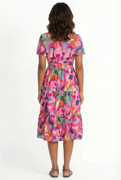 Johnny Was Ambre Smocked Tier Dress Slip W34325-4