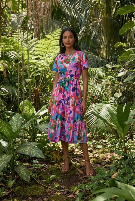 Johnny Was Ambre Smocked Tier Dress Slip W34325-4