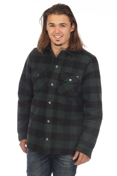 VANS Style VN0A5KLOHNB Green/Black Plaid Armstrong Reversible Flannel Chore Jacket