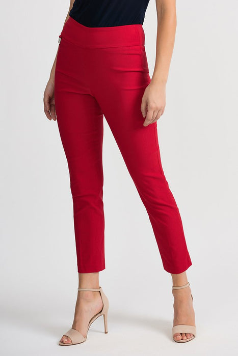 Joseph Ribkoff Style 201483 Lipstick Red Straight Leg Slip-On Cropped Pants