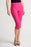 Joseph Ribkoff Style 202350 Hyper Pink Side Slit Straight Leg Slip-On Capri Pants
