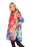 UBU Clothing Co. Bright Multi Crinkle A-Line Packable Lightweight Rain Coat Boho Chic 21155P NEW