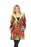 UBU Clothing Co. Red/Multi Button-Down Crinkle Reversible Parisian Rain Coat Boho Chic 22016CAP NEW