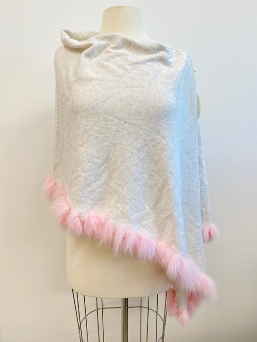 Caroline Grace by Alashan Cotton Cashmere Flutter Fox Topper Poncho LSC9348 NEW