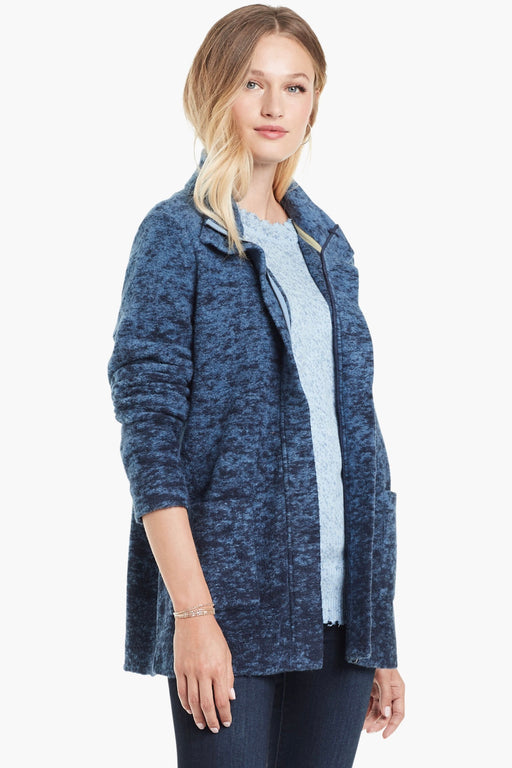 NIC+ZOE Style H201128 Blue/Navy Punch It Up Zip-Up Sweater Jacket